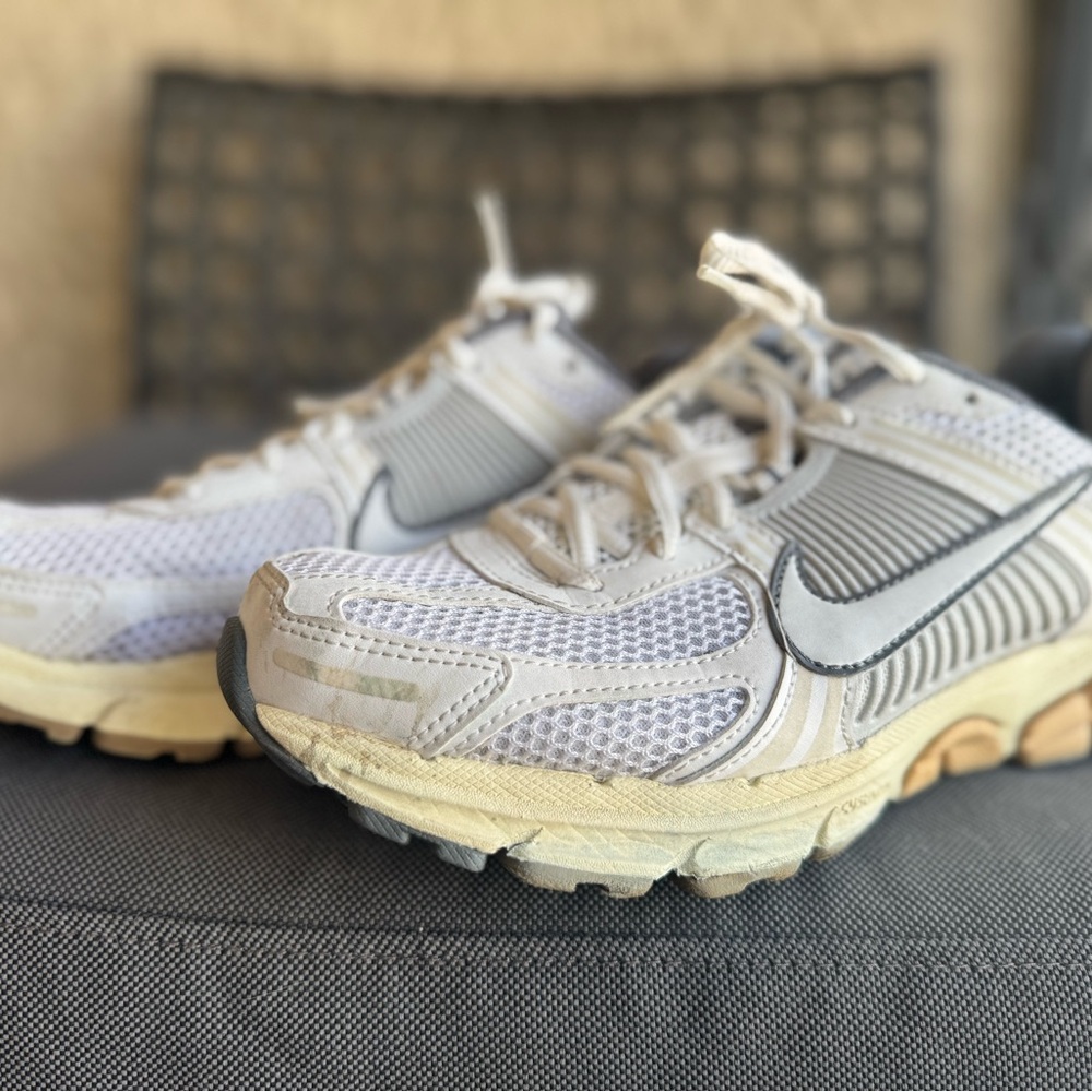 Nike Zoom Vomero 5 White, Gray, and Cream Athletic Shoes